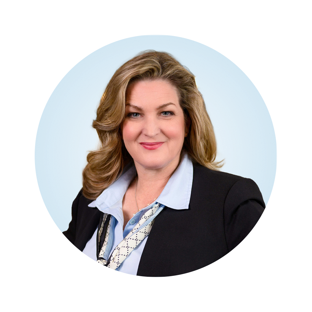 Image of Amy Sue Lambert, Director of Partner Enrollment & Revenue Operations, KAITLab, in a circle with a blue background.